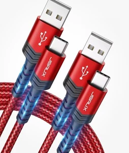 JSAUX USB C Cable (2M 2-Pack) 3.1A Fast Charge Type C Cable Braided ForSamsung - Picture 1 of 7