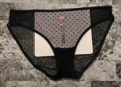 НОВЫЙ БЕЗ ЯРЛЫКОВ VICTORIA'S SECRET ПУНКТИРНОЙ СЕТКИ ВЫШИТЫЕ КОНФЕТЫ ТРОСТЬ МАРТИНИ БИКИНИ ТРУСИКИ - Изображение 1 из 4