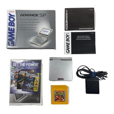 Nintendo Game Boy Advance SP Silver Complete With Box, Inserts And Game! AGS 001