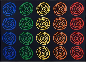 Circle Seats Kids Rug Carpet Large Classroom Rug Carpets Circle Sampler Abstract - Picture 1 of 9