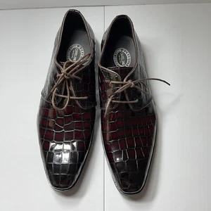 Vero Cuoio Fine Italian Leather Alligator Print Shoes Made In Italy US 11 - Picture 1 of 7
