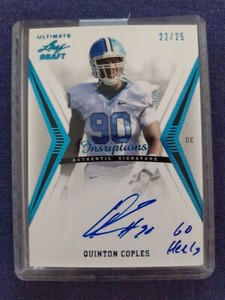 2012 LEAF ULTIMATE DRAFT INSCRIPTIONS QUINTON COPLES AUTO SP /25 UNC TAR HEELS
