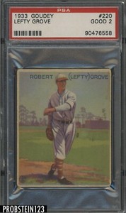 1933 Goudey #220 Lefty Grove Athletics PSA 2
