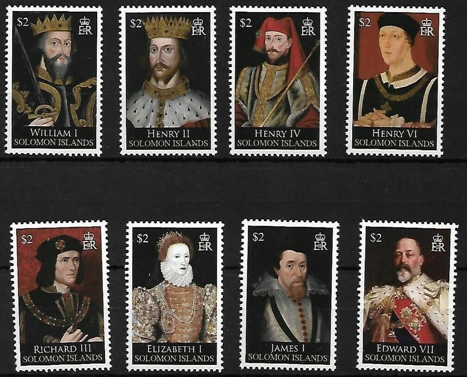 Solomon Islands 2008 - Kings and Queens of England - Set of 8 - MNH — 第 1/1 张图片