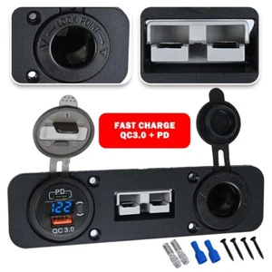 For Anderson Plug USB + PD Type-C Cigarette Socket Flush Mount Recessed Plate - Picture 1 of 9
