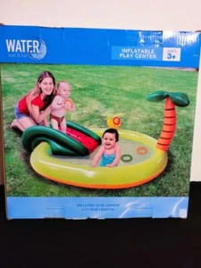 Centro de Juego Inflable Agua Sol y Divertido con Tobogán Sandía y Palma para Edades *Nuevo* - Imagen 1 de 3