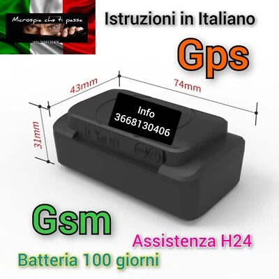 GPS + ALIMENTATORE MICROSPIA GSM SPIA CIMICE AUTO MOTO BAMBINI SD SATELLITARE  - Immagine 1 di 4