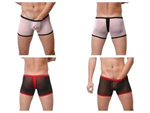 Lot de 2 Boxers taille M 1 noir + 1 blanc transparent sheer sexy - Picture 1 of 7