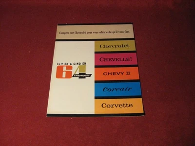 Chevy Corvette 1964 Canadá folleto de ventas francés catálogo antiguo original Foto 1 de 4