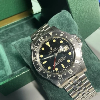 Rolex GMT Master #1675 automático fecha serie # 1,4 millones pequeño 24 horas funcionando a mano Foto 1 de 4