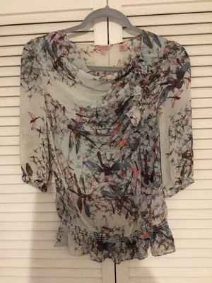 TED BAKER Designer Dragon Fly Sheer Blouse Size 8/10/12 (TB1) - Image 1 of 4