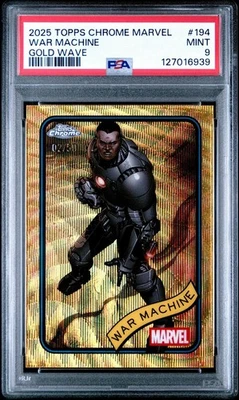 2025 Topps Chrome Marvel War Machine #194 Gold Wave /50 PSA 9 Pop 1 - Image 1 of 2