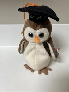Ty Wise the Owl Beanie Baby Class of 07 1998 sehr selten mit mehreren Fehlern - Bild 1 von 10