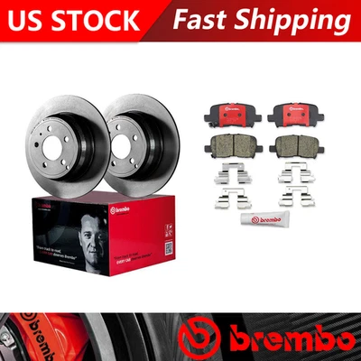 Rotores de freno traseros y pastillas de freno de cerámica Brembo para Acura MDX 2001-2006 Foto 1 de 4