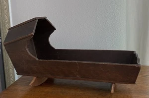 Antique Early 1900’s - Primitive 13” Doll Cradle Crib Bed - Picture 1 of 11