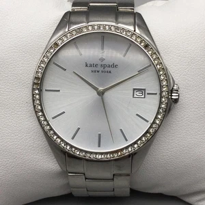 Kate Spade New York Damenuhr 38mm silberfarben Datum Edelstahl neue Batterie 6" - Bild 1 von 16