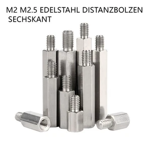 Edelstahl Distanzbolzen Sechskant Abstandhalter Innen-Außengewinde PCB M2 M2.5 - Picture 1 of 55