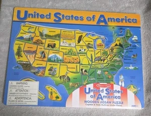 Melissa and Doug United States of America Wooden Jigsaw Puzzle Brand New Sealed - Picture 1 of 2