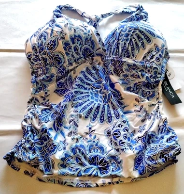 La Blanca Blue Swim Top Size 14 - Image 1 of 2