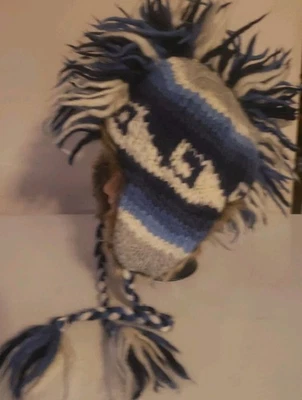 American Eagle Mohawk Trapper Winter Hat Faux Fur Ski Wool Y2K 90's Skater - Image 1 of 4