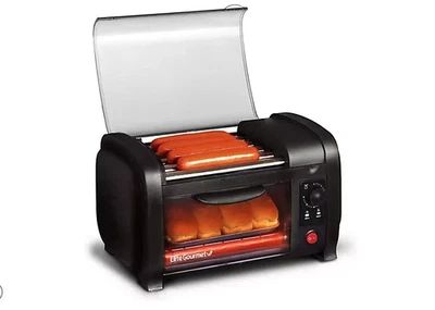 Elite Gourmet EHD-051B New Cuisine Hot Dog Roller and Toaster Oven, Black