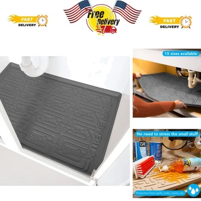 Alfombrilla de fregadero gris flexible 31,25"x22,25" - Proteger gabinetes de cocina y lavandería Foto 1 de 4