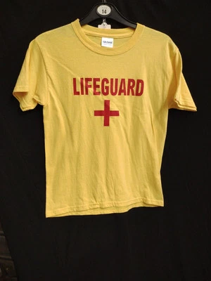 Boys Girls Yellow Lifeguard T Shirt Medium Youth Fancy Dress 80s 90s - Image 1 of 4