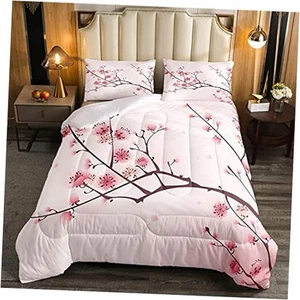 Cherry Blossoms Comforter Set Girl Pink Floral Down Comforter, Full Multi 85 - Picture 1 of 6