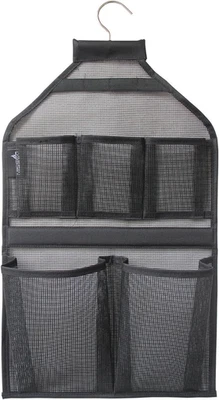 Bathroom Shower Organizer Mesh Hanging Shower Caddy with Rotatable Hanger (Black - Изображение 1 из 4