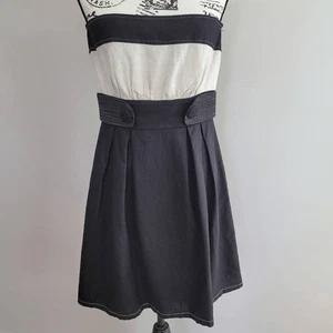 Vintage y2k Charlotte Russe linen blend dress mini strapless twee coquette - Picture 1 of 12