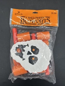 Skeleton Vintage Hallmark Halloween Party Favors Blowouts NOS 1988 Bag of 4 - Picture 1 of 22