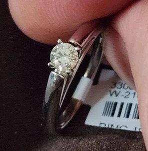 18 Karat Weißgold Damen Solitär Verlobungsring Diamant 0,25 Karat mit Etikett Zertifikat - Bild 1 von 11