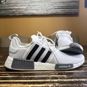 Adidas NMD R1 White Black Grey Boost Men's Running Shoes Size 14 GZ9261 New - Picture 1 of 7