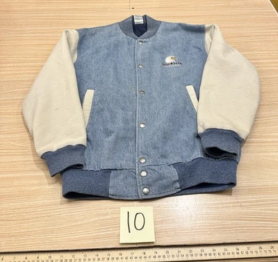 Chaqueta Bomber Denim Vintage Años 90 Fruit of the Loom Alaska Talla Mediana Foto 1 de 4