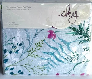 Funda Edredón Sky Emilia Paisley 2 Piezas Talla Doble Nuevo Azul Floral 100% Algodón - Imagen 1 de 8