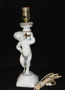 VINTAGE ARNELS CERAMIC CHERUB ELECTRIC LAMP - Picture 1 of 24