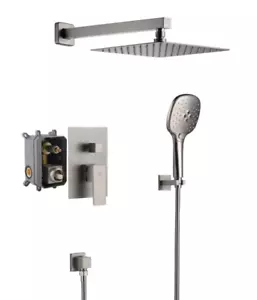 Casainc Luxury 10" Rain Shower System & Handshower Brushed Nickel M6646-A-10-BN - Picture 1 of 6