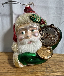 De Colección Dept 56 Vidrio Mercurio Todo en Buen Tiempo 1999 Santa Adorno de Navidad 6" x 5" - Imagen 1 de 9