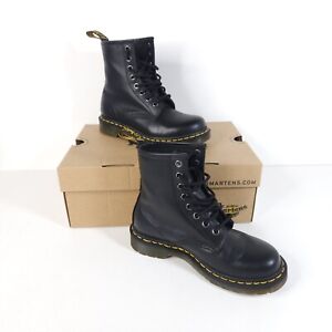 Dr. Doc Martens 1460 Black Nappa Leather Combat Boot Lace Up Size: Women 5 Men 4