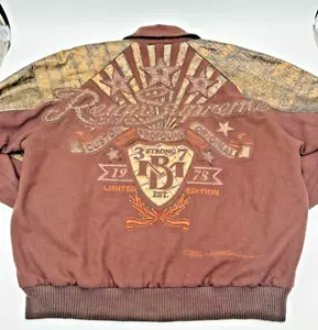 Pelle Pelle Herren seltene Design Marc Buchanan Wolle & Leder Jacke XXL braun - Bild 1 von 10