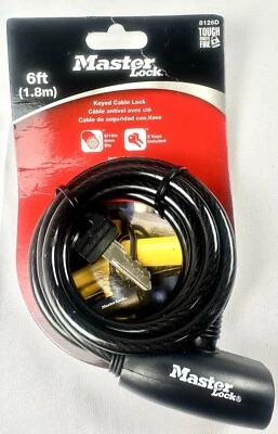 Master Lock 8126D 6' X 5/16" Black Keyed Cable Lock - Image 1 of 4