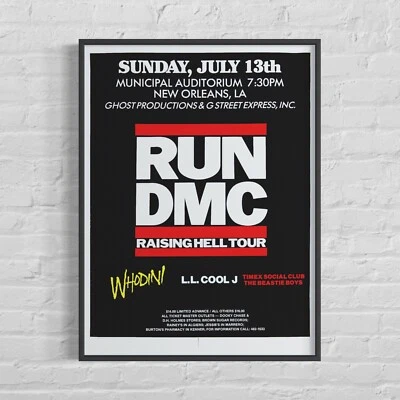 RUN DMC & Beastie Boys 'Raising Hell Tour' 1986 Concert Poster, 22"x30¼" - Image 1 of 4