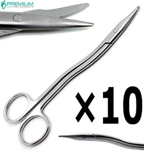 10 Pcs New Premium Heath Scissors S-Curved 6.25" Tip 1.25" Surgical Instruments - Picture 1 of 4