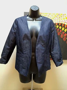 Nwot! Nordstrom Halogen Denim Jacket blazer blue women's Sz 8 open - Picture 1 of 6