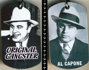 Al Capone Original Gangster Photo Aluminum Dog Tag Necklace w/30" Ballchain NEW - Picture 1 of 1