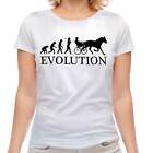 HORSE AND CART RACING EVOLUTION OF MAN LADIES T-SHIRT TEE TOP GIFT