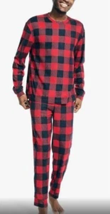 Nautica Herren Medium Waffelmuster Büffel kariert Pyjamahose Set Nautica rot marine Neu mit Etikett - Bild 1 von 8