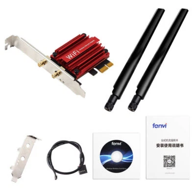 WiFi 6 PCIe WiFi Card AX1800 MT7921 Dual Band 802.11ax BT 5.2 PC Network Adapter - Image 1 of 4