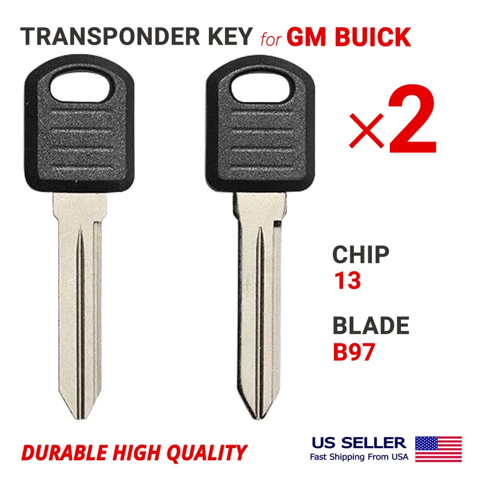 2X Llave Transpondedor Para GM Buick B97 Chip 13 B97-PT Alta Calidad Foto 1 de 1
