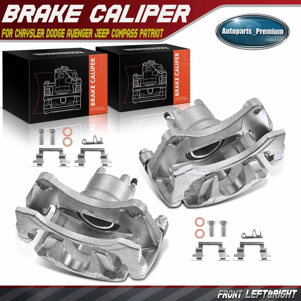 Par de pinzas de freno delanteras con soporte para Chrysler Dodge Avenger Jeep Patriot Foto 1 de 4